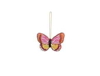 Kersthanger roze vlinder | 10cm