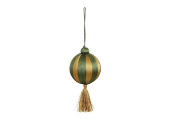 Kersthanger met groene hang kwast | 14cm