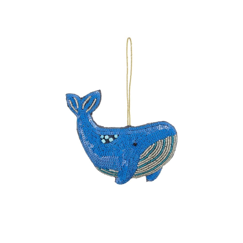 Kersthanger blauwe walvis | 14cm