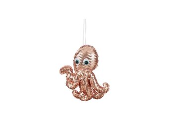 Kersthanger champagne octopus | 14cm
