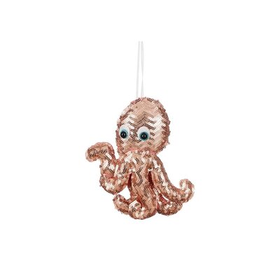 Kersthanger champagne octopus | 14cm