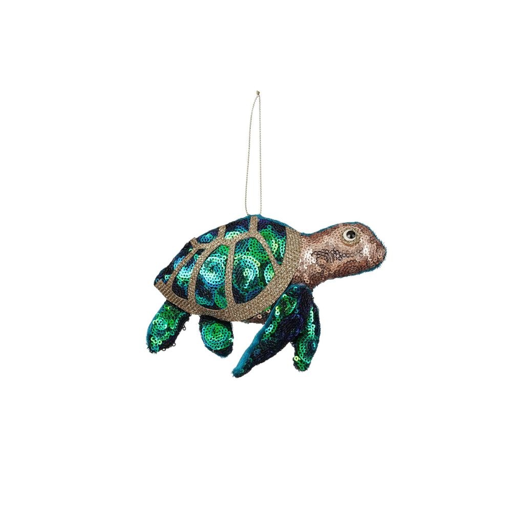 Kersthanger groene schildpad | 10cm
