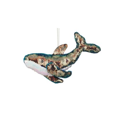 Kersthanger groene walvis | 17cm