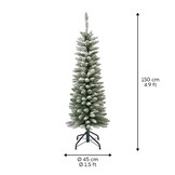 Pencil Pine Snowy kunstkerstboom smal 150xø45cm | wit/sneeuw