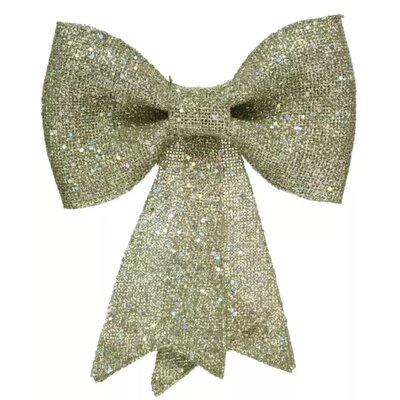 Kerststrik | plastic | licht goud/glitters | 14cm