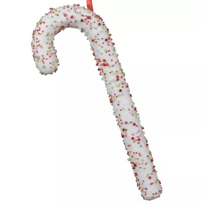 Zuurstok | foam | wit/rood met spikkels | 30cm