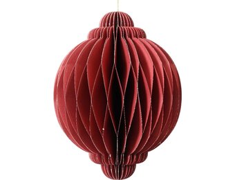 Papieren ornament | ui-vorming | rood | 20cm