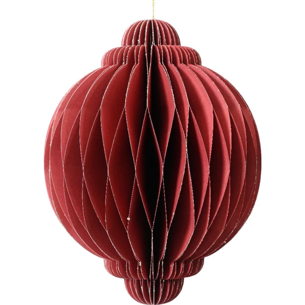 Papieren ornament | ui-vorming | rood | 20cm