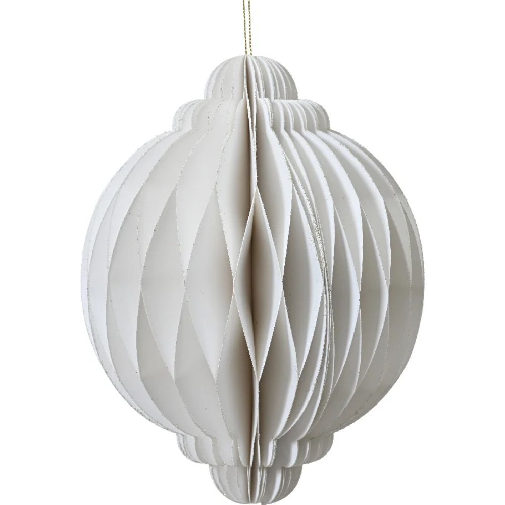 Papieren ornament | ui-vorming | wit | 20cm