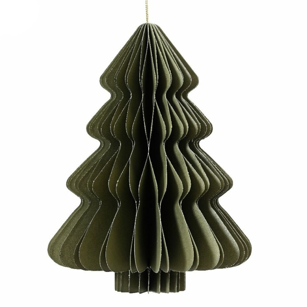 Papieren kerstbal | kerstboom | groen | 20cm