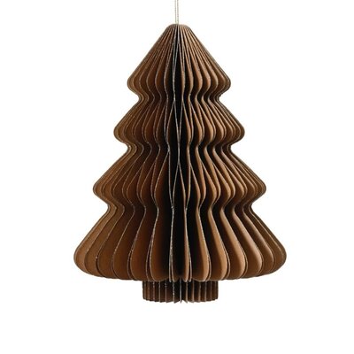 Papieren kerstboom | bruin | 20cm