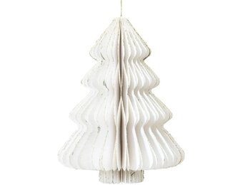 Papieren kerstboom | wit | 20cm