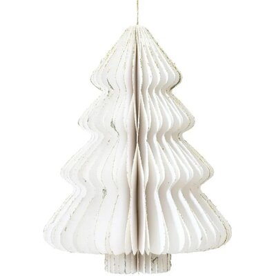 Papieren kerstboom | wit | 20cm