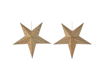 Ster kersthanger | hout | LED/warm wit | 40cm