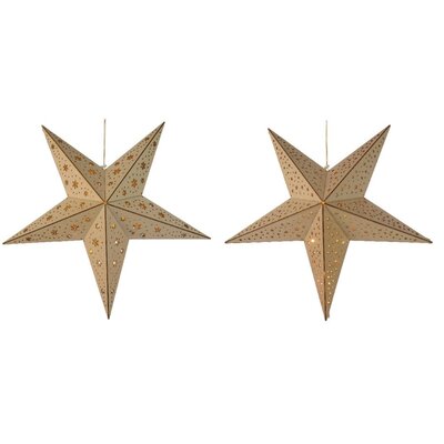 Ster kersthanger | hout | LED/warm wit | 40cm