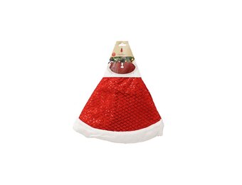 Kerstboomrok | rood/wit met pailletten | 90cm