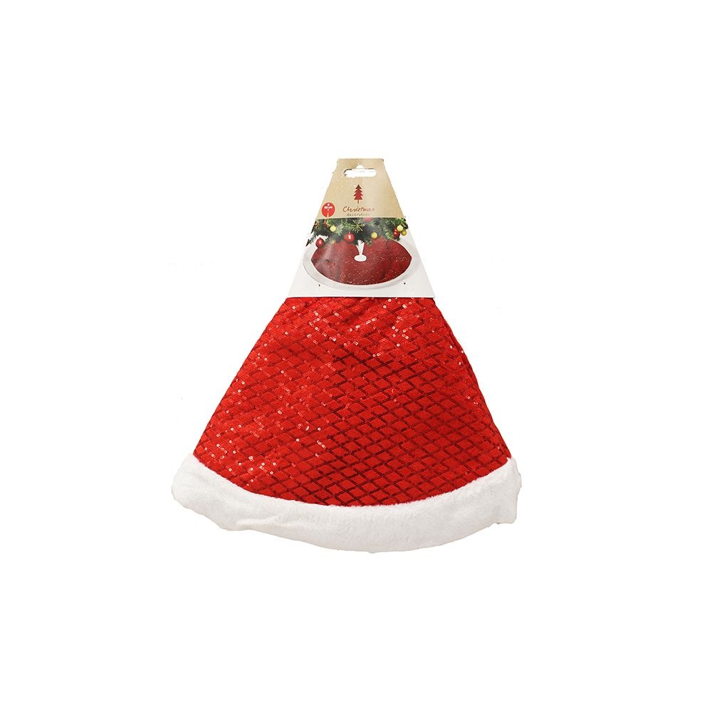Kerstboomrok | rood/wit met pailletten | 90cm