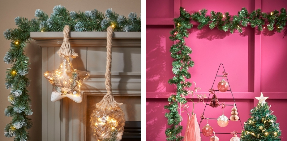 Verschillende soorten kerst guirlandes