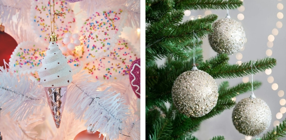 Kerstboomversiering stijl verschillende kleuren