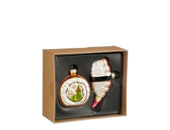 Kersthanger zilvere sushi | glas | 14cm