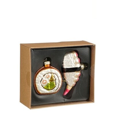 Kersthanger zilvere sushi | glas | 14cm