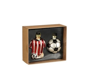 Voetbal kerstbal | glas | 14cm