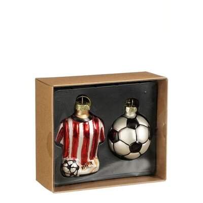 Voetbal kerstbal | glas | 14cm