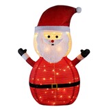 Kerstman met LED lampjes | klassiek rood/wit | incl. adapter en timer | 120cm