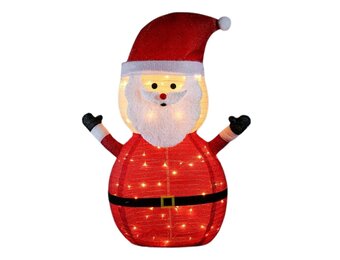 Kerstman met LED lampjes | klassiek rood/wit | incl. adapter en timer | 120cm