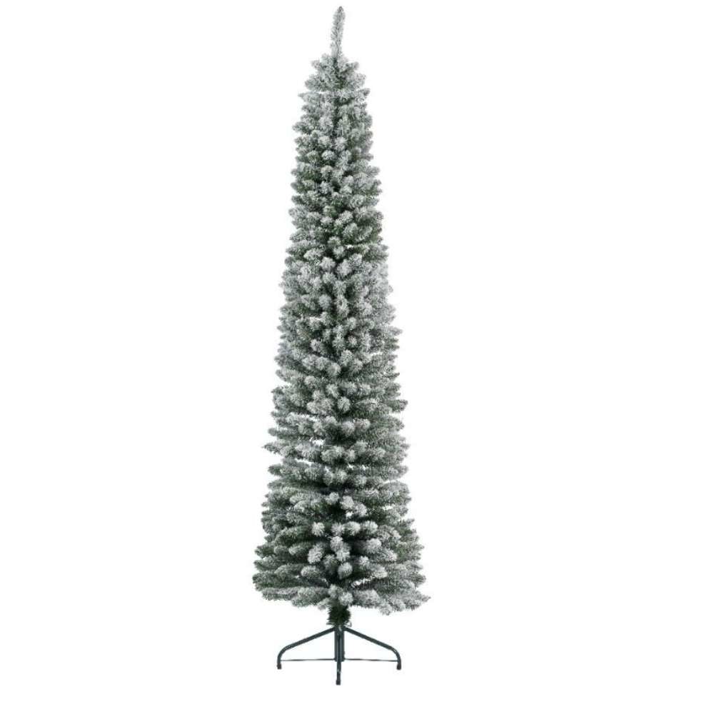 Pencil Pine Snowy kunstkerstboom smal 210xø60cm | wit/sneeuw