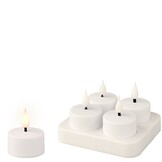 Oplaadbaar theelicht | LED lampje | geschikt voor binnen | set van 4 | 4,5cm