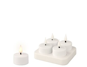 Oplaadbaar theelicht | LED lampje | geschikt voor binnen | set van 4 | 4,5cm