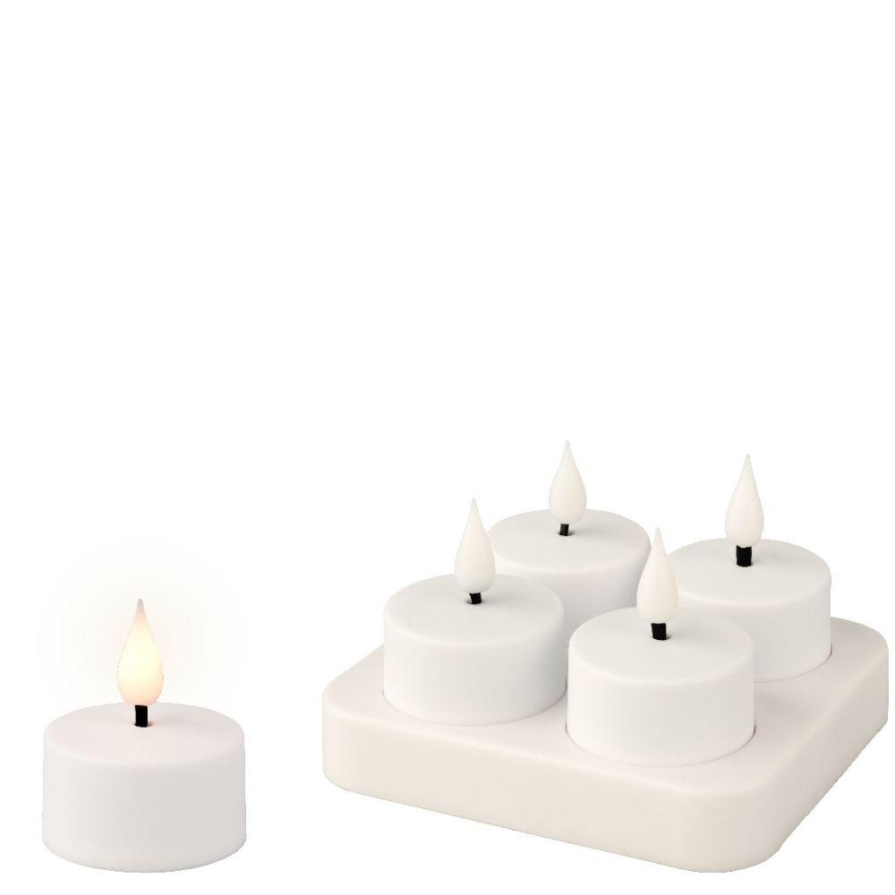 Oplaadbaar theelicht | LED lampje | geschikt voor binnen | set van 4 | 4,5cm