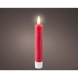 LED dinerkaars set van 2  | wax | kerstrood/warm wit | ø2,2x16cm