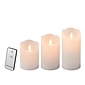 Lumineo  LED kaars | wax | wit/warm wit met bewegend lampje | ø7,5x15 / 12,5 / 10cm