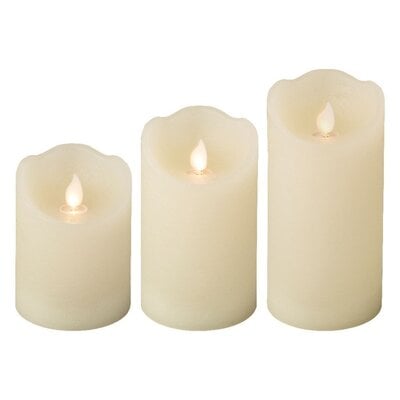 LED kaarsen set van 3 | wax | crème/warm wit | ø7,5x15/10/12,5cm