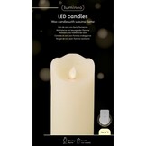 LED kaarsen set van 3 | wax | crème/warm wit | ø7,5x15/10/12,5cm