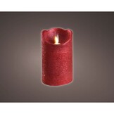 LED kaars | wax | kerstrood/warm wit met bewegend lampje | ø7,5x12,5cm