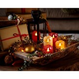 LED kaars | wax | kerstrood/warm wit met bewegend lampje | ø7,5x15cm