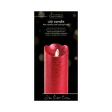 LED kaars | wax | kerstrood/warm wit met bewegend lampje | ø7,5x15cm