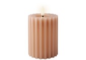 LED kaars | wax | lichtroze/warm wit | ø7,5x12,3cm