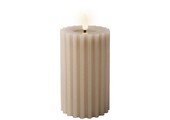 LED kaars | wax | lichtgrijs/warm wit | ø7,5x14,8cm