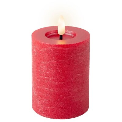 LED kaars | wax | kerstrood/warm wit | ø7x11,2cm