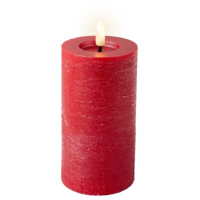 LED kaars | wax | kerstrood/warm wit | ø7x15cm