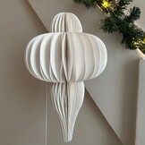 Kersthanger | papier | ornament vorm | wit | 40cm