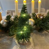 Mini kerstboom decoratief | groen | LED/warm wit | 40cm