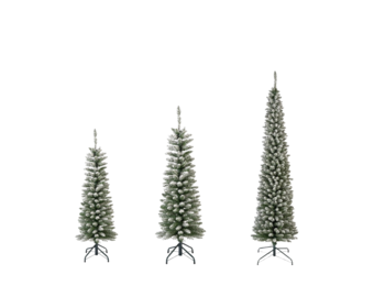 SET-VOORDEEL | Pencil Pine Snowy  family 150/180/210cm | smal | wit/met sneeuw