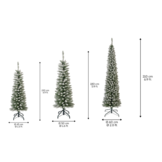 SET-VOORDEEL | Pencil Pine Snowy  family 150/180/210cm | smal | wit/met sneeuw