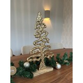 Kerstboom decoratief | goud | mangohout | 31cm