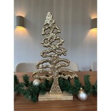 Kerstboom decoratief | goud | mangohout | 31cm